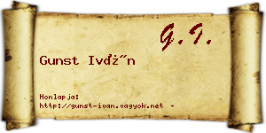 Gunst Iván névjegykártya